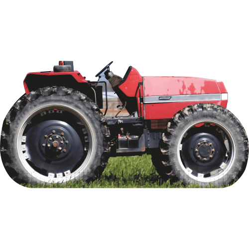 SS11121 Red Farm Tractor Side View Country Western Stand In Cardboard Cutout Standee Standup