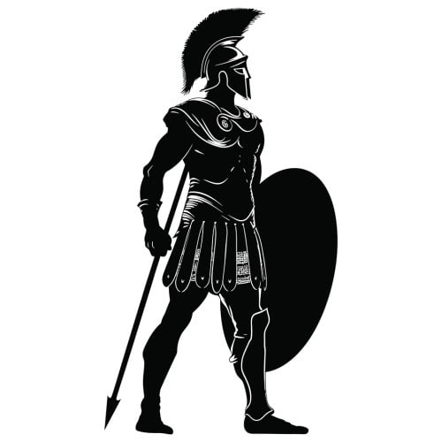 SS11153 Greek Warrior Silhouette Cardboard Cutout Standee Standup