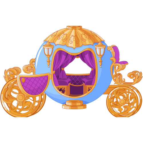 SS11179 Fairy Tale Cinderella Carriage Cart Stand In Cardboard Cutout Standee Standup