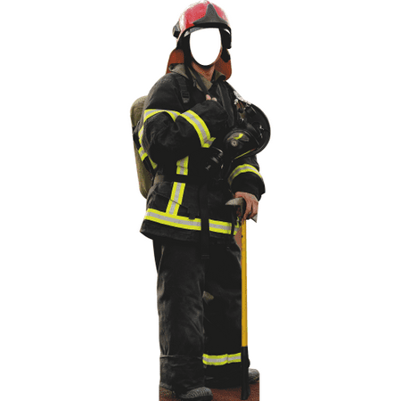 SS11181 Fire Fighter Man Woman Fireman Stand In Cardboard Cutout Standee Standup