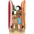 thumbnail image 1 of SS11195 Hawaiian Surf Couple Stand In Cardboard Cutout Standee Standup, 1 of 1