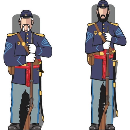 SS11211 2Pack Cartoon Union Civil War Soldier Rifle Stand In Cardboard Cutout Standee Standup
