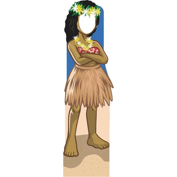 SS11214 Hawaiian Hula Dancer Girl Stand In Cardboard Cutout Standee Standup