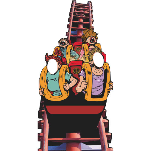 SS11222 Roller Coaster Drop Ride Track Amusement Park Stand In ...