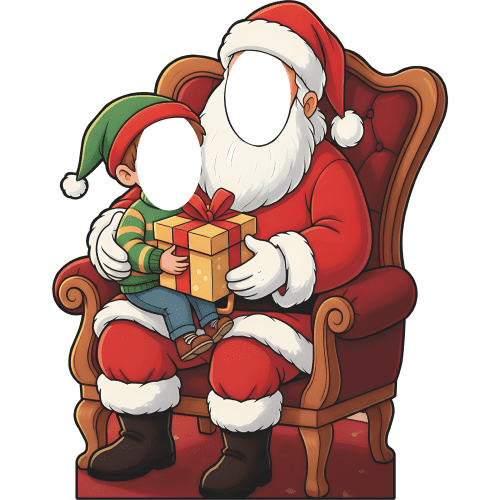 SS11300 Cartoon Sitting Santa Christmas Stand In Cardboard Cutout Standee Standup