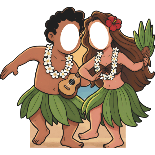 SS11305 Hawaiian Hula Dance Dancing Couple Stand In Cardboard Cutout Standee Standup