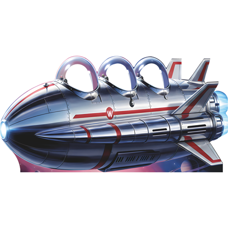 SS11350 Retro 60s Futurism Futuristic Space Ship Astronauts Stand In Cardboard Cutout Standee Standup