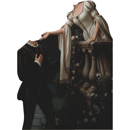 SS11352 Wherefore Where Art Thou Romeo Juliet Balcony Couple Stand In Cardboard Cutout Standee Standup