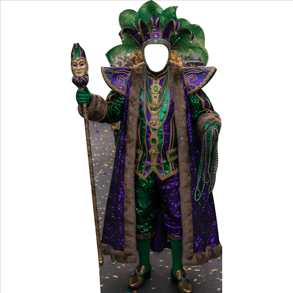 SS11359 New Orleans Mardi Gras King Man Guy Stand In Cardboard Cutout Standee Standup