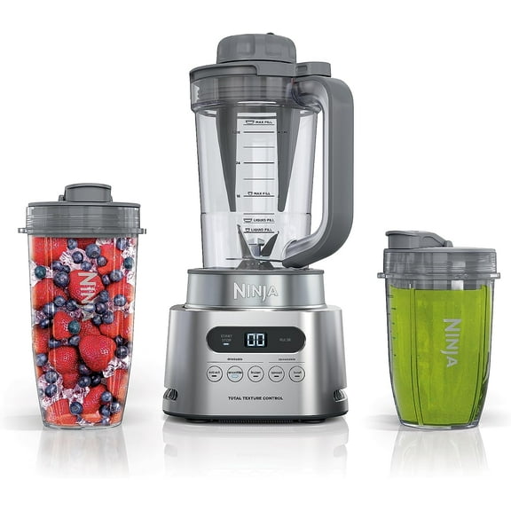 SS151 TWISTi Blender DUO, High-Speed 1600 WP Smoothie Maker & Nutrient Extractor* 5 Functions Smoothie, Spreads & More, smartTORQUE, 34-oz. Pitcher & (2) To-Go Cups, Gray