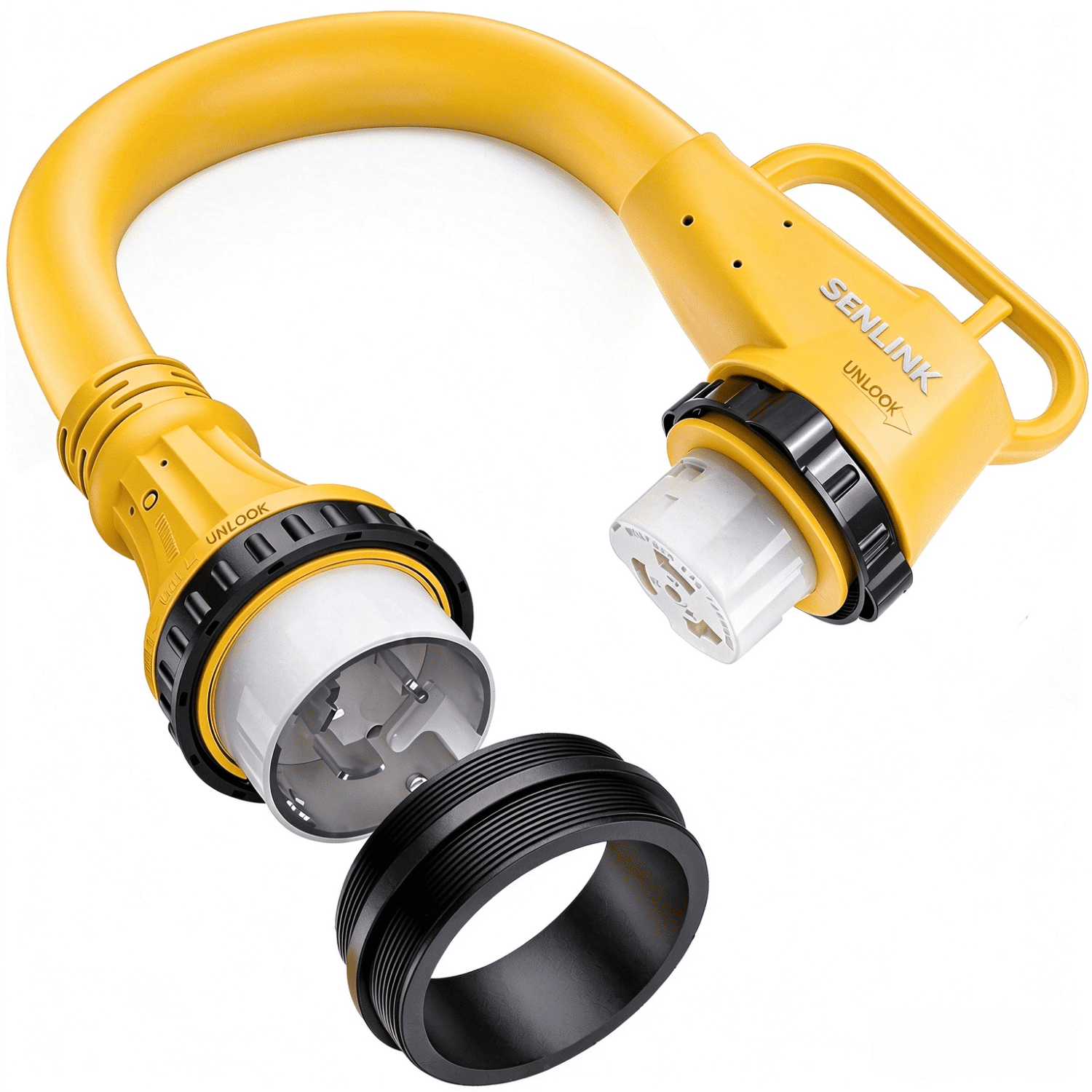 SS2-50P to SS2-50R 90 ° Right Angle 50A Twist Lock Adapter Cord, 50 Amp ...