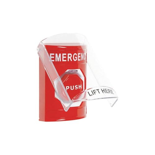 STI Emergency Stopper Station - Red Illuminated Momentary Push Button, Indoor Flush/Surface Mount