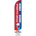 thumbnail image 1 of SS6 STAR SMOG CHECK Windless Swooper Flag Feather Banner Sign 2.5x11.5 Ft (Flag Only), 1 of 1