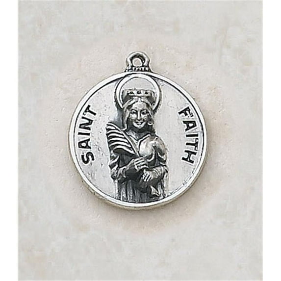 SS729-22 Sterling Patron Saint Faith Medal