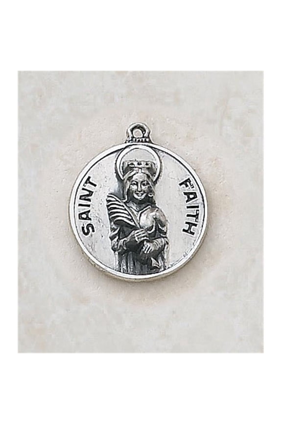 SS729-22 Sterling Patron Saint Faith Medal