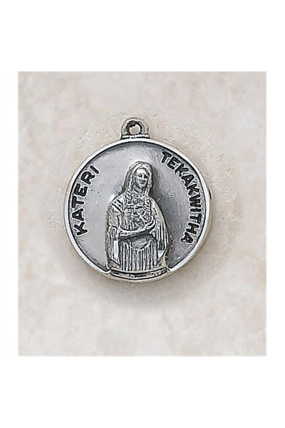 SS729-54 Sterling Patron Saint Blessed Kateri Medal