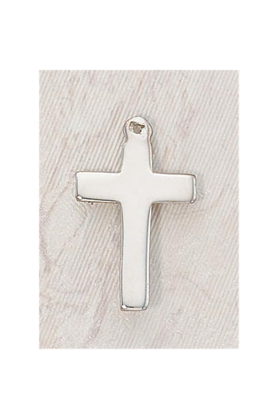 SS7608 Medium Sterling Silver Cross Medal with 18 in. Chain - Medium