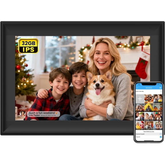 SSA WiFi Frame 32GB Digital Picture Frame WiFi 10.1 inch Digital Photo Frame with IPS Touch Screen, Auto-Rotate,Send 50 Photo Unlimited,Share Photos/Videos Instantly via App or E-Mail from Anywhere