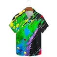 thumbnail image 1 of SSAAVKUY Colorful Tie Dye Print Men's Night Club Party Shirt Short Sleeve Hawaiian Shirt Turndown Collar Button Down Shirt Tops Multicolor 12, 1 of 4