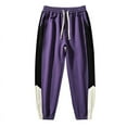 thumbnail image 1 of SSAAVKUY Corduroy Pants Men,Mens Plus Size Corduroy Baggy Wide Leg Cargo Pants Elastic Waist Sweatpants Streetwear for Men Purple 8, 1 of 2