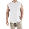 thumbnail image 1 of SSAAVKUY Deals Men's Tank Top Cotton Muscle Workout Gym Shirts Moisture Wicking Lightweight Summer Casual Sleeveless Shirts White M, 1 of 8