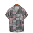 thumbnail image 1 of SSAAVKUY Deals Mens Bowling Shirt 1950s Retro Print Hawaiian Shirts Geometric Graphic Short Sleeve Casual Button Down Shirt Beach Shirts Multicolor 4, 1 of 4