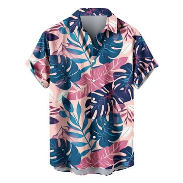 SSAAVKUY Deals Mens Valentines Day Shirt Love Heart Print Shirts Casual Short Sleeve Vacation Shirts Button Down Hawaiian Beach Shirt Multicolor 12
