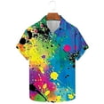 thumbnail image 1 of SSAAVKUY Deals Oversized Tie Dye Shirt for Men Party Casual Streetwear Short Sleeve Button Down Slim Fit Hawaiian Shirt Multicolor 14, 1 of 4