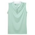 thumbnail image 1 of SSAAVKUY Deals Sleeveless Tank Tops for Men Big and Tall Gym Vest Stylish Henley Tee Summer Workout Bodybuilding T-Shirt Oversized Green 20, 1 of 6