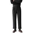 thumbnail image 1 of SSAAVKUY Dress Pants for Men Workday Classic Fit Suit Pants Pleated Front Casual Pant Dress Pants Straight Fit Pants Black 4, 1 of 7