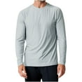 thumbnail image 1 of SSAAVKUY Fashion Waffle Knit Blended Thermal Crewneck Long Sleeve T- Shirt for Men Long Sleeve Athletic Shirt for Men Performance Workout Shirt Silver 6, 1 of 7
