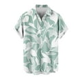 thumbnail image 1 of SSAAVKUY Hawaiian Shirt for Men Short Sleeve Tropical Printed Collared Blouse Casual Button Down Summer Beach Dress Shirts Mint Green M, 1 of 4
