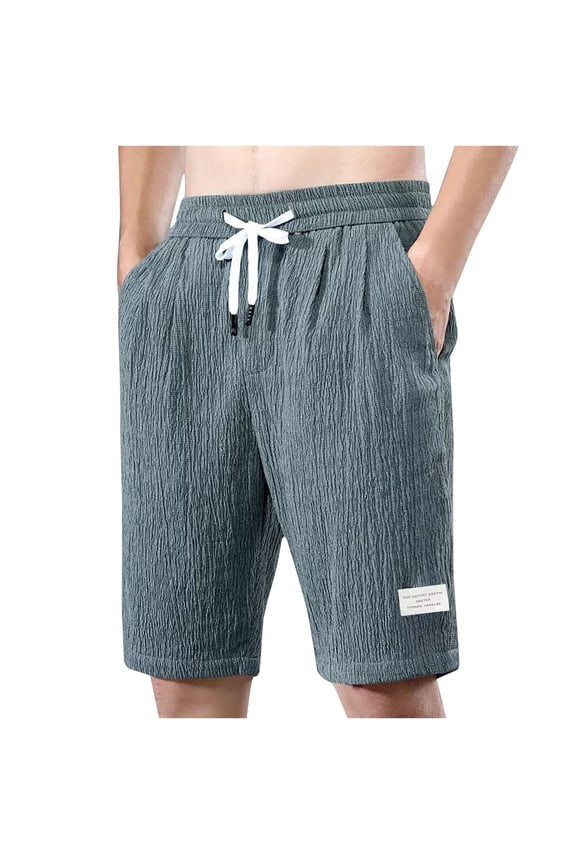 Hot days, bold styles. Men's Summer Shorts Solid Color Drawstring Elastic Waist Loose Fit Beach Shorts with Pockets Green 6