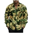 thumbnail image 1 of SSAAVKUY Long Sleeve Dress Shirts for Men - Camouflage Slim Fit Button Down Shirt Men Casual Clothing Lapel Tops Camouflage 12, 1 of 5