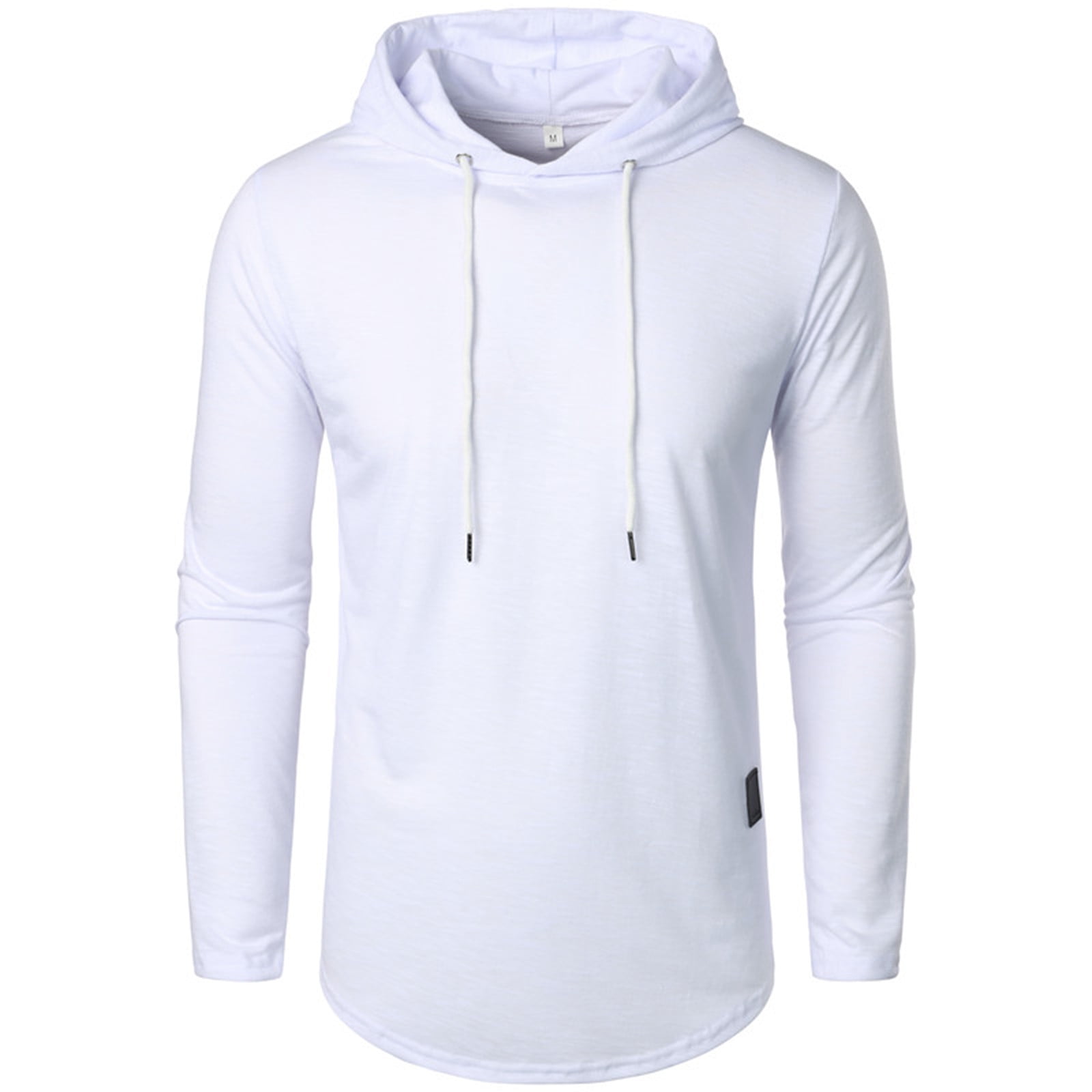 Mens white hooded t shirt sale