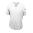 thumbnail image 1 of SSAAVKUY Men's Beach Shirts Fashion and Comfortable Cotton Comfy Solid Color Short Sleeve T-Shirt Shirts for Men White L, 1 of 6