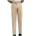 thumbnail image 1 of SSAAVKUY Men's Classic Fit Fashion Stylish Cotton Stretch Pants-Pleated (Regular and Big & Tall) Suit Tweed Pants Khaki 6, 1 of 3
