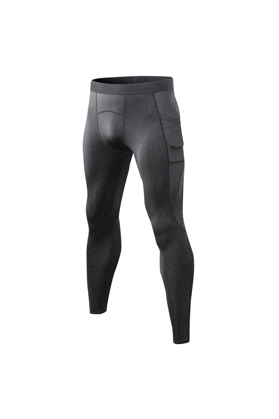 Men's Compression Pants Active Athletic Tight Leggings Cool Dry Sports Tights for Workout Running Yoga Gym Pants with Pocket Gray 12