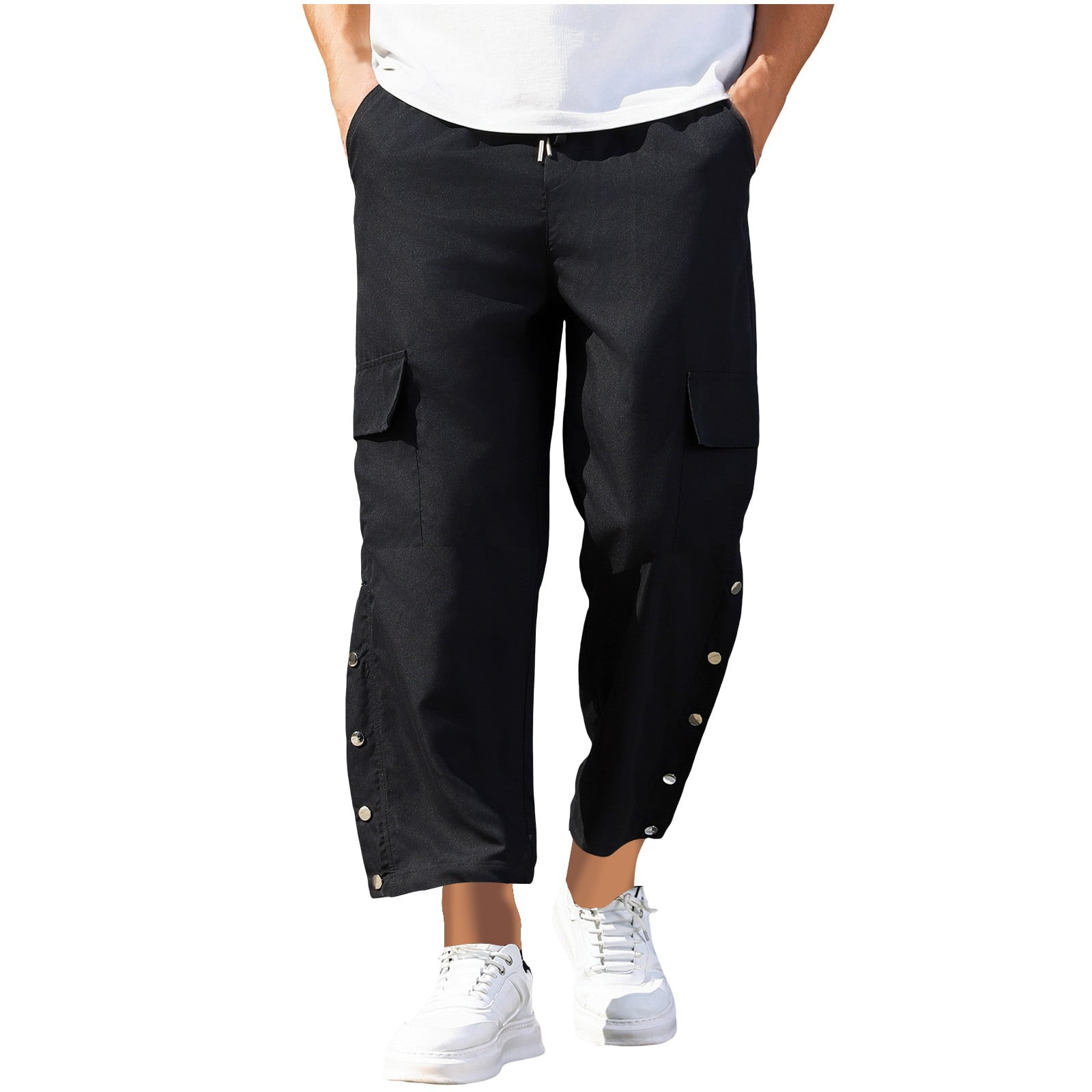 SSAAVKUY Men's Fashion Baggy Hip Hop Jeans Loose Fit Cargo Denim Work ...
