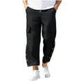 thumbnail image 1 of SSAAVKUY Men's Fashion Baggy Hip Hop Jeans Loose Fit Cargo Denim Work Pants Multi-Pocket Wide Leg Straight Leg Jeans Black 4, 1 of 8