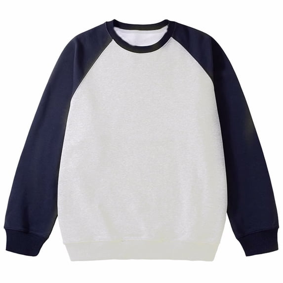 SSAAVKUY Men's Loose Crew Neck Sweatshirt Drop Shoulder Raglan Sleeve Loose Casual Pullover Color Block Tops Long Sleeve T-shirt Dark Blue 8