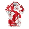 thumbnail image 1 of SSAAVKUY Men's Short Sleeve Hawaiian Shirt Loose Fit, Floral Print Tropical Party Beach Button Down Aloha Shirt Red XL, 1 of 4