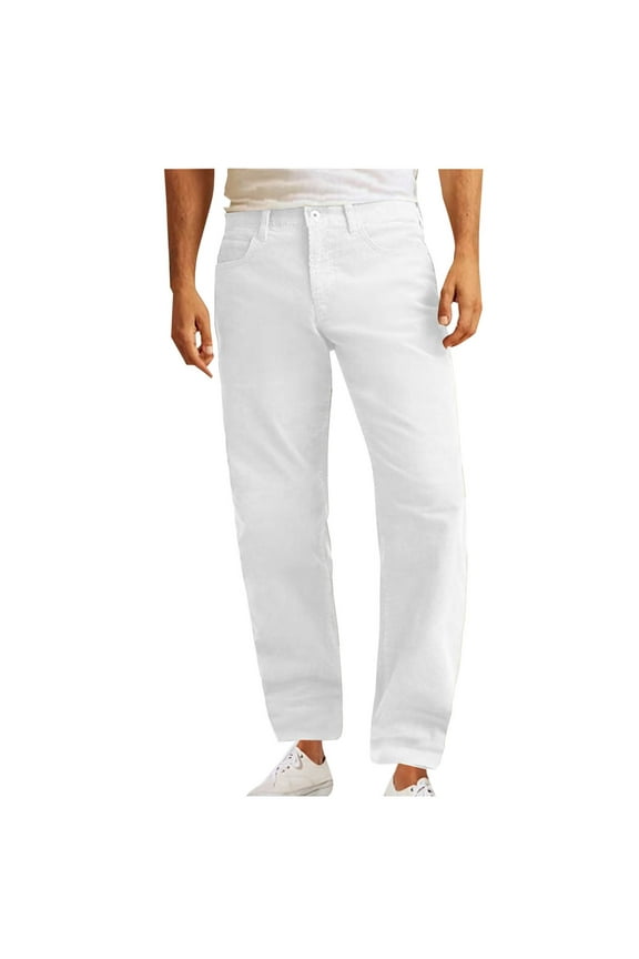 Men's Slim Stretchy Casual Corduroy Pant Loose Fit Washed Duck Flannel-Lined Utility Work Pant Tailored Fit Straight Leg Corduroy Pants White 8
