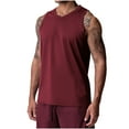 thumbnail image 1 of SSAAVKUY Men's Tank Top Cotton Muscle Workout Gym Shirts Moisture Wicking Lightweight Summer Casual Sleeveless Shirts Wine XL, 1 of 7