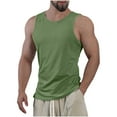 thumbnail image 1 of SSAAVKUY Men's Tank Top Quick Dry Cotton Sleeveless Shirt Breathable Solid Lightweight Muscle Tank Tee Shirt Army Green XXL, 1 of 6