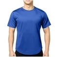thumbnail image 1 of SSAAVKUY Men's Workout Running Shirts, Quick Dry Moisture Wicking T-Shirts, Sports Gym Athletic Short Sleeve Shirts Blue M, 1 of 8