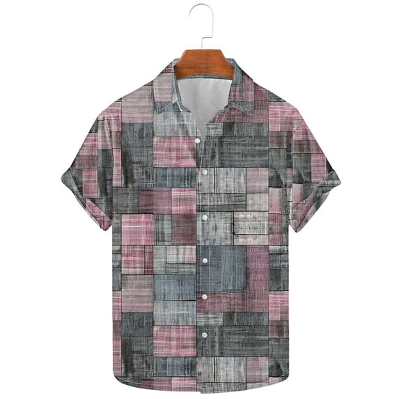 SSAAVKUY Mens Funky Hawaiian Bowling Shirts Holiday Theme Shirt Button Down Shirts Big and Tall Casual Vintage Graphic Tops Multicolor 6