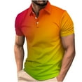 thumbnail image 1 of SSAAVKUY Mens Gradient Print Polo Shirts Short Sleeve Button Up Casual Golf Shirts for Men Summer Outdoor Tshirts Tops Multicolor 6, 1 of 5