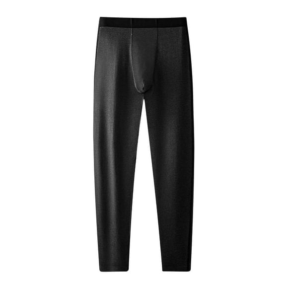 SSAAVKUY Mens Long Johns Made of Fashion Stretch Cotton Bottom Long Johns Basic Layer Light Weight Cotton Thermal Underwear Pant Black 8