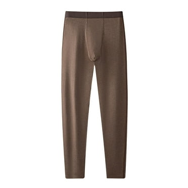 SSAAVKUY Mens Long Johns Made of Fashion Stretch Cotton Bottom Long Johns Basic Layer Light Weight Cotton Thermal Underwear Pant Bronze 14
